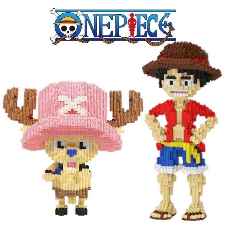 One Giant Piece Building Blocks Puzzle Toy Luffy Chopper Anime Abs Material