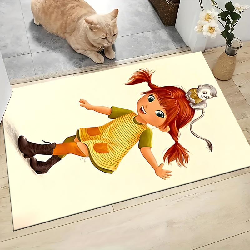 1Pc Girl Monkey Friend Carpet Rug Customizable Soft Washable Antislip Home Living Room Sofa Mats Personalized Rug 0917276