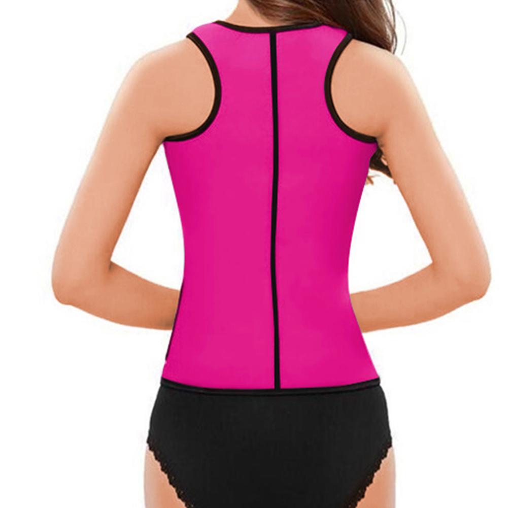 Female Zipper-Style Adjustable Neoprene Corset Sweat Absorbing Vest for Yoga Gym Running Fitness Weight Loss