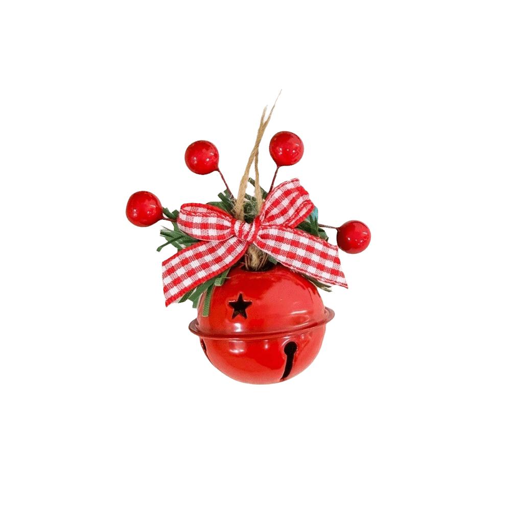 4pcs DIY Xmas Tree Ornaments Red Berry Christmas Decoration Christmas Hanging Bells  Home Decor