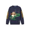 Polo Bear Rugby Letter Embroidered Crew Neck Long Sleeve Knit Sweater Men Sweater Navy-Blue 710749271-001
