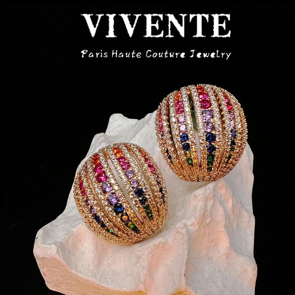 Серьги-пусеты 5A Циркон Ретро Позолоченные: Уникальный, Роскошный, Высококлассный Дизайн