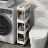 SVOHZAV Kitchen Wagon Gap Storage with Rollers 13cm 18cm 22cm Пластиковая полка для бутылок рядом с холодильником Полка для хранения в ванной комнате 3 яруса 4 яруса узкая