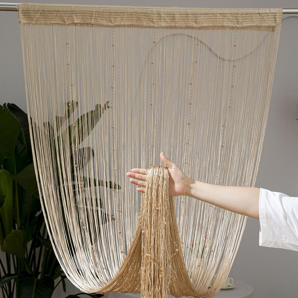 2026 Hanging Tassel Stripe Curtain Polyester Panel Room Divider Line Curtain Window Blind 100*200cm