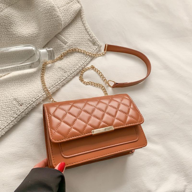 2023 Spring New Retro Shoulder Bag Women's Rhombic Chain Bag Small Square Bag Street Fashion
