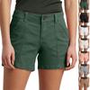 Women's Soft Stretch Twill Short Side Pockets Soft Feel No Button & No Zipper Flattering Fit