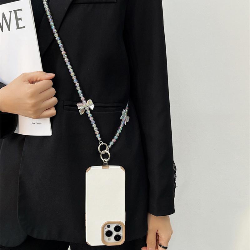 Бант бусины универсальный кроссбоди телефон шнурок длинный шейный шнур подвесной ремешок для iPhone Samsung Xiaomi анти-потеря телефон цепь