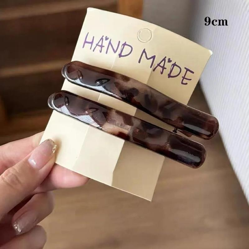 2 шт. Большие заколки для волос с леопардовым принтом, Зажимы-уточки, Нескользящий захват для укладки задней части головы, Женские модные заколки для волос