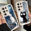 Чехол для телефона Samsung Galaxy S26 S25 Ultra S24 FE Healing Sense Cat Rain Shell S23 Plus S22 + S21 S20 5G Мягкий силикон Funda