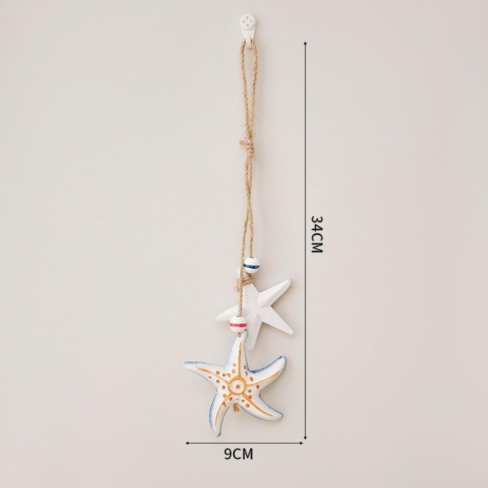 Jute Rope Wooden Pendant Mediterranean Sea Series Nautical Ornament Home Decoration