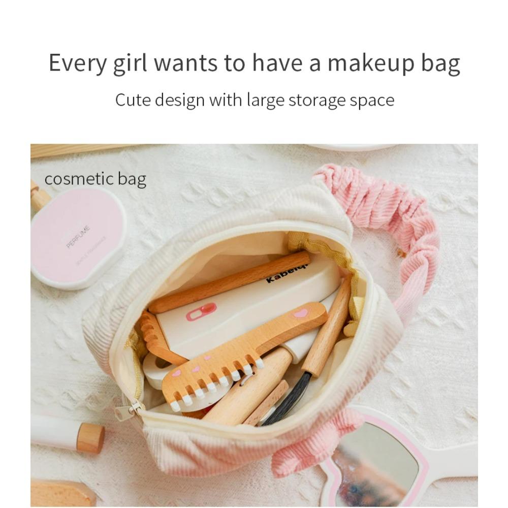 Children's Makeup Bag, Toy Play, Wooden Princess Simulation Makeup Tool, Little Girl Gift
