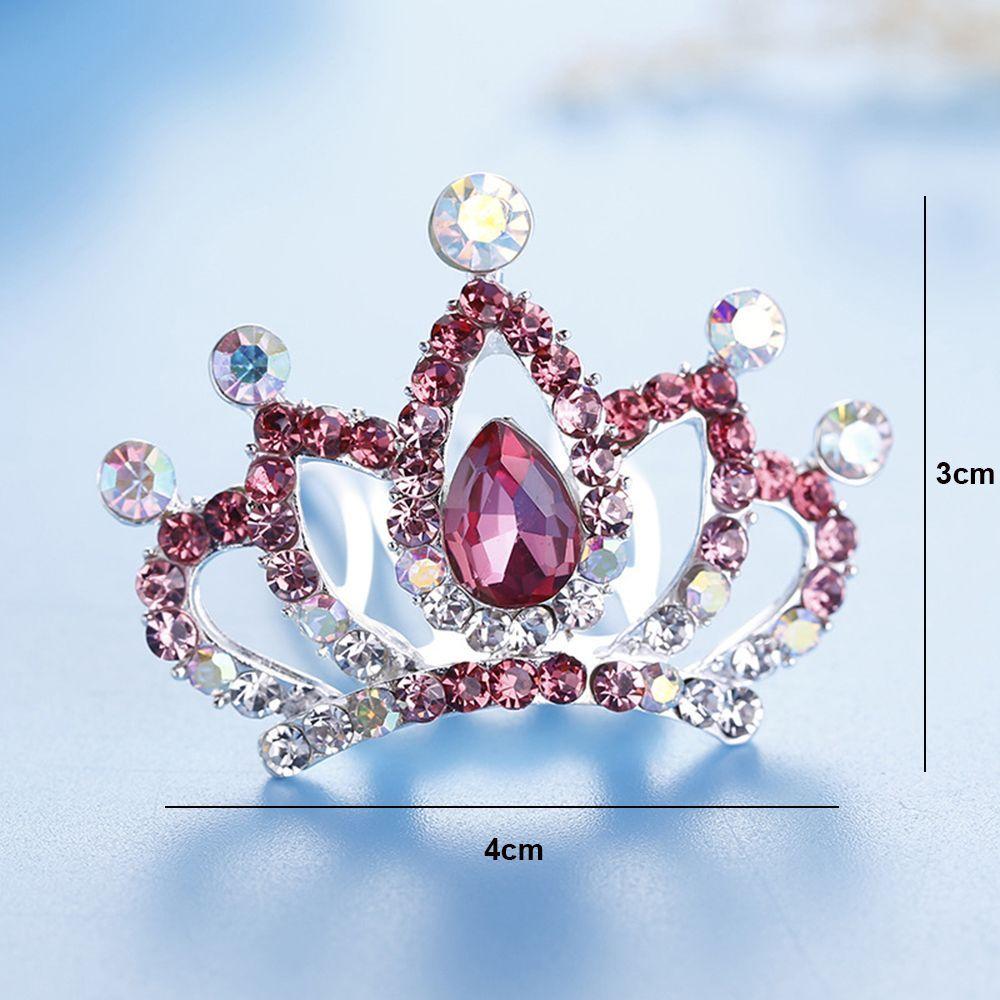 Kids Gift Hairpin Princess Hairclip Hair Jewelry Crystal Rhinestone Flower Tiara Crown Hair Comb