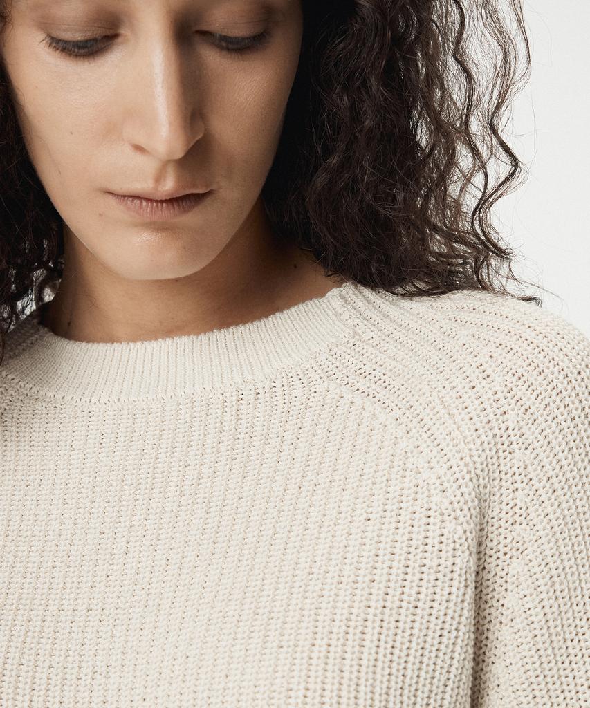UMARMUNG Italian Orgarnic Cotton Yarn Ribbed Pullover_Paper