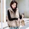 Пуховый хлопковый жилет, женская парка, короткая осенне-зимняя куртка, пальто, корейская куртка без рукавов с капюшоном, теплая женская жилетка, топы