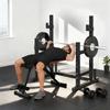 Barbell Rack 2-Tier Weight Plate Stand Made of Steel, Barbell Storage up to 300 kg, Black