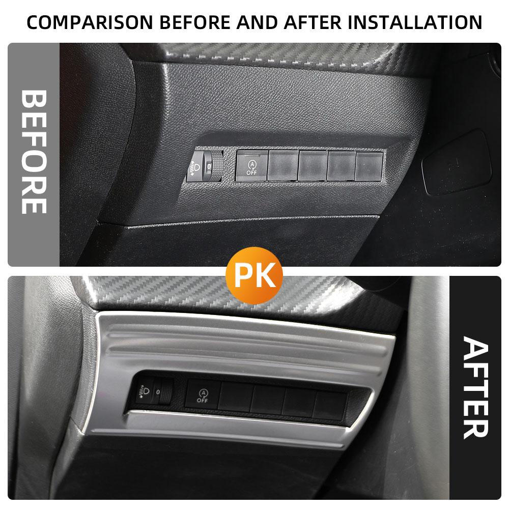 Car Headlight Adjustment Button Trim Decoration Cover For Peugeot 2008 2019-2023 E2008 2020-2022 208 E208 2020-2025 LHD Acc