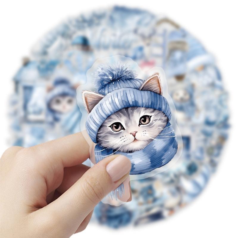 50Pcs Cute Cartoon Blue Winter Graffiti Stickers Decoration Decals Laptop Notebook Phone Stationery Scrapbooking Sticker