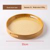 Поднос сервировочный круглый бамбуковый в японском стиле, очень большой