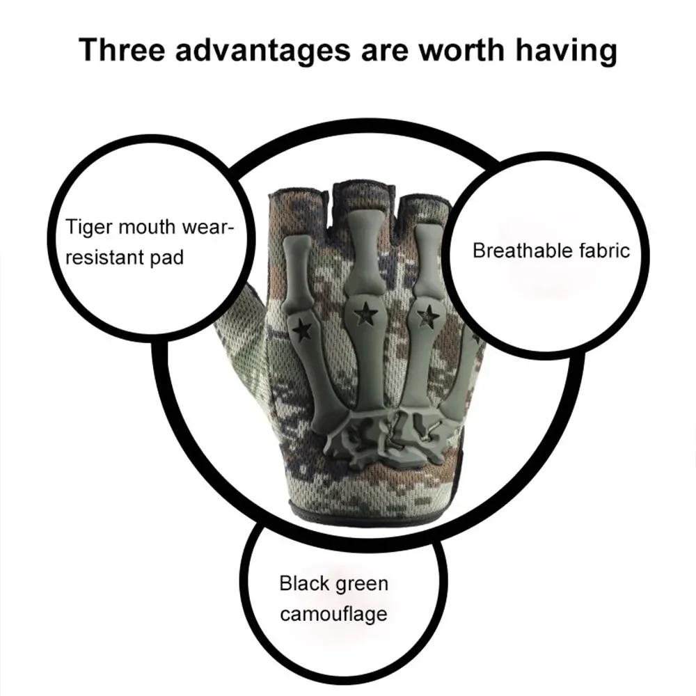 Перчатки без пальцев для верховой езды, нескользящие перчатки с половиной пальцев для мотоцикла, велоспорта, скалолазания, пешего туризма, охоты, спорта на открытом воздухе