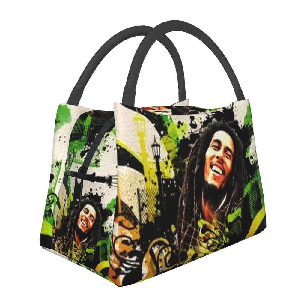 Funny Bob Marley Insulated Lunch Bag for Women Bento Storage Food Boxes Portable Container Cooler Thermal Lunch Box Tote