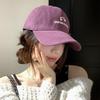 Trendy Purple Wide Brim Baseball Hat Women Soft Top Duckbill Cap Leisure Wear