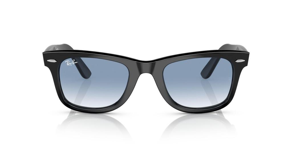 Ray-Ban RB2140F 901/3F 52 WAYFARER СВЕТЛЫЕ ЦВЕТА Солнцезащитные очки - Черная / Прозрачная Градиентная Синяя Линза