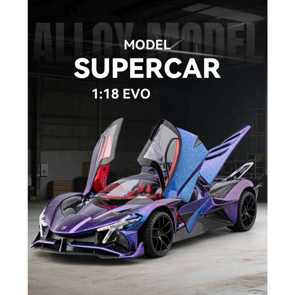 1/18 Apollo Project EVO Сплав Концепт Спортивный Автомобиль Модель Литые Металлические Трековый Гоночный Автомобиль Транспортные Средства Модель Звук Свет Детские Игрушки Подарок