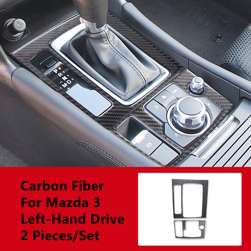 Углеродное волокно автомобильная дверь, панель переключения передач, центральное управление, декоративная крышка, наклейки для салона автомобиля Mazda 3 Axela