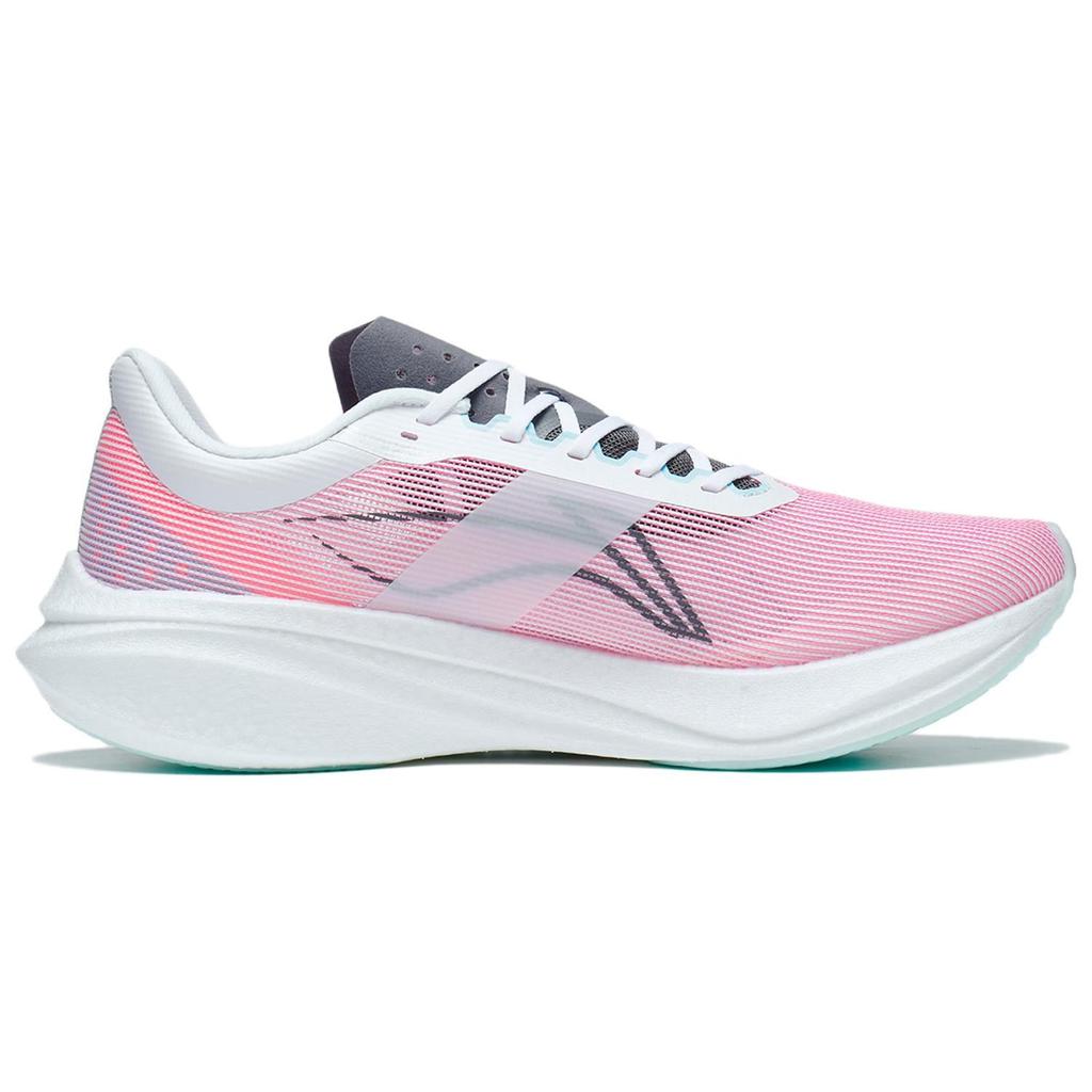 Li Ning Feidian 3 Challenger Износостойкие Дышащие Низкие Спринтерские Беговые Кроссовки Мужские Розово-белые ARMT037-8
