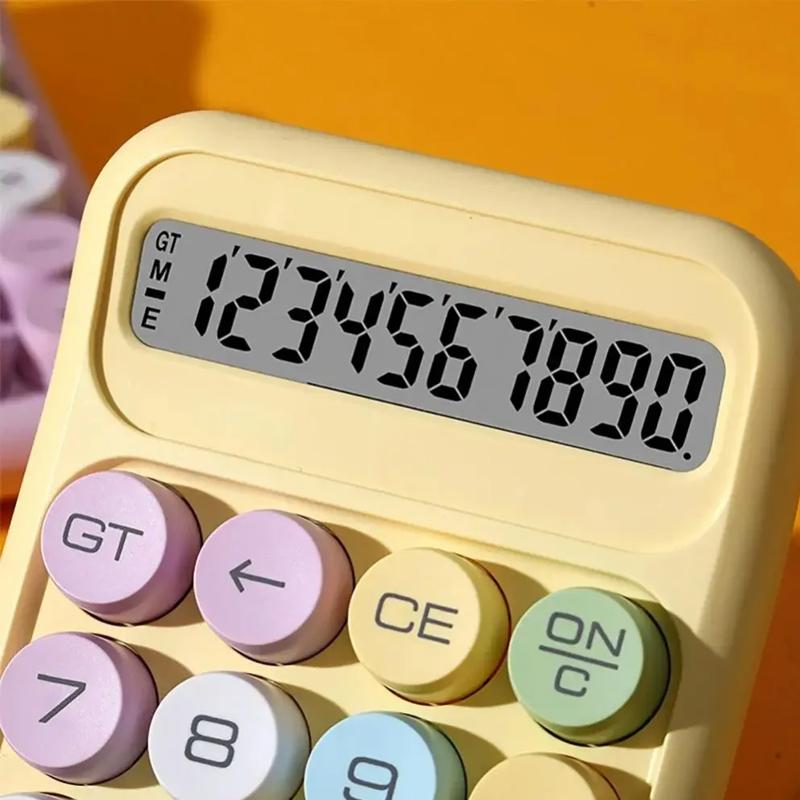 Keyboard Calculator Office 10-Digit Mechanical Buttons Calculator Cute Candy Color School Supplies Students/Finance Stationery