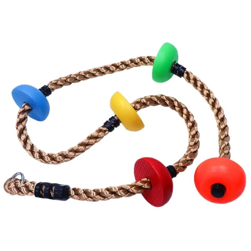 Colorful Climbing Rope Swing Disc Kids Garden Playground Backyard Outdoor Swing Games Kids Fitness Equipment Photography Props