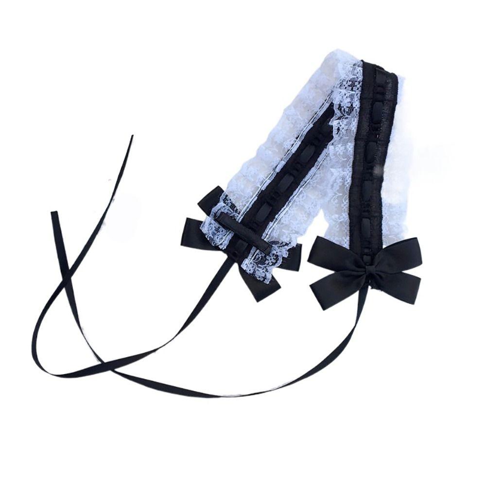 Многоцветная повязка на голову в стиле Лолиты с зажимами, милая кружевная повязка для волос, подарочный головной убор с бантом и лентой, женский головной убор