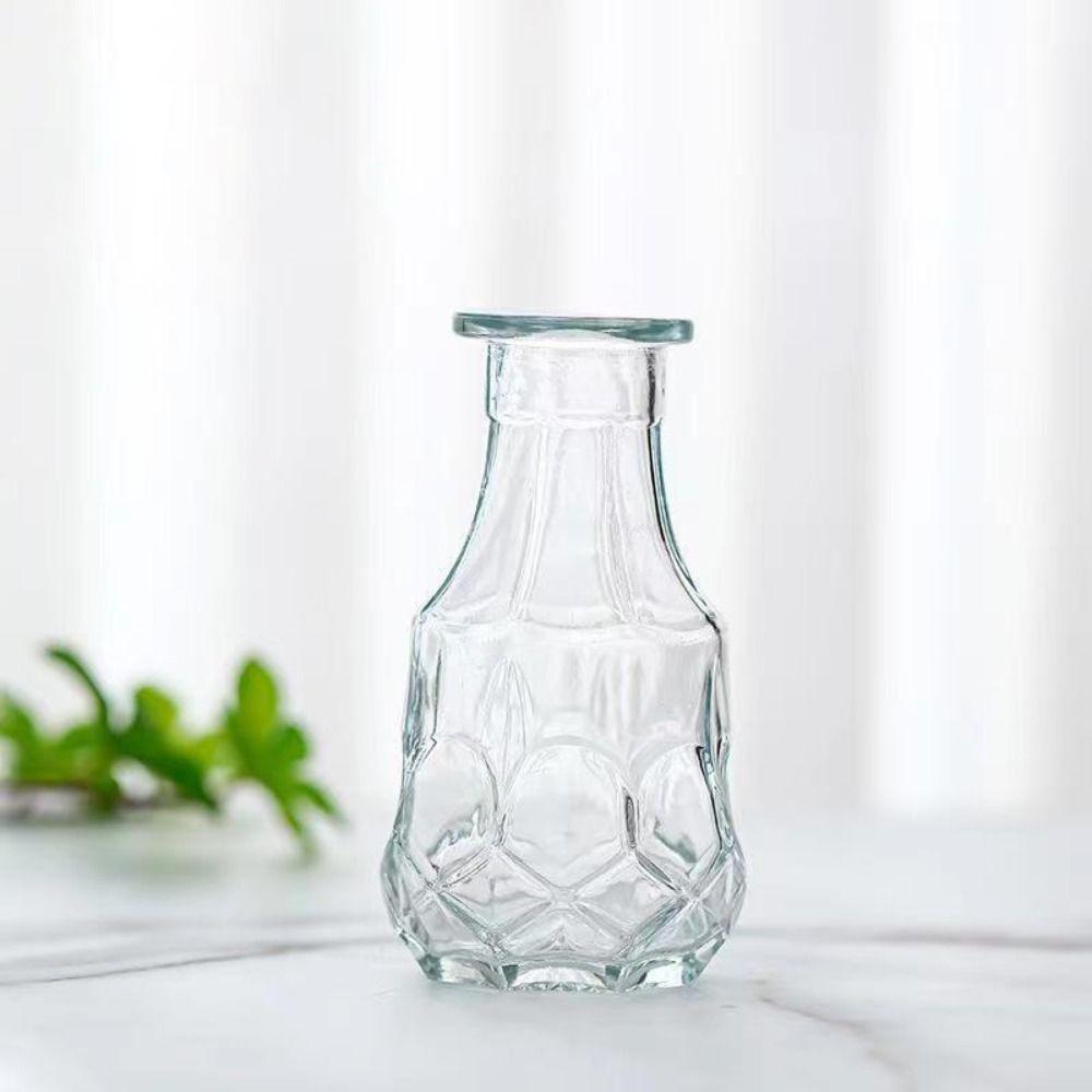 Стеклянная ваза для гидропоники с тиснением, мини-стеклянная ваза для цветочной композиции