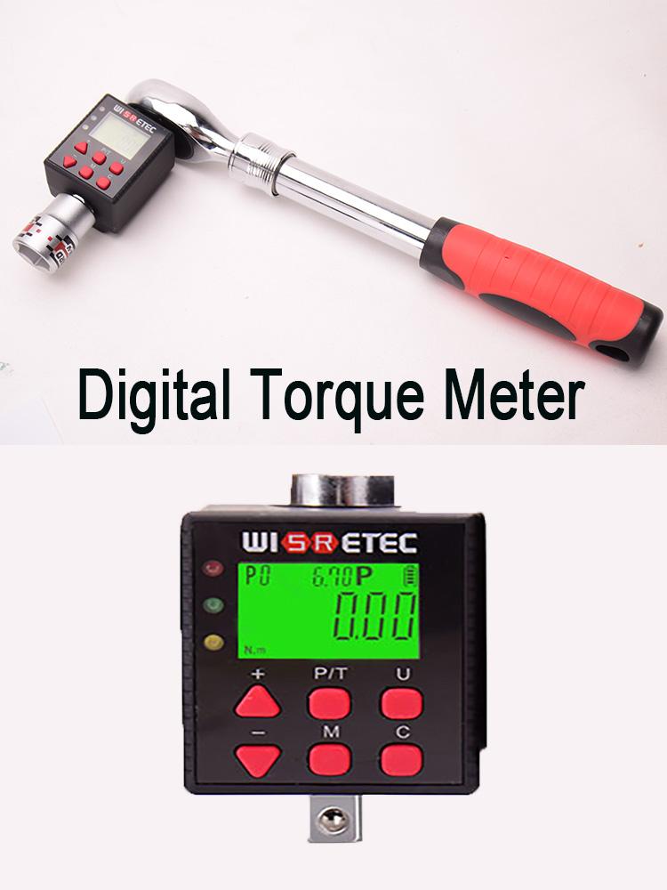 WISRETEC Digital Torque Wrench Adapter Precision Electronic Torque Tool Converter and Meter with LCD Display Includes 1/2", 1/4"