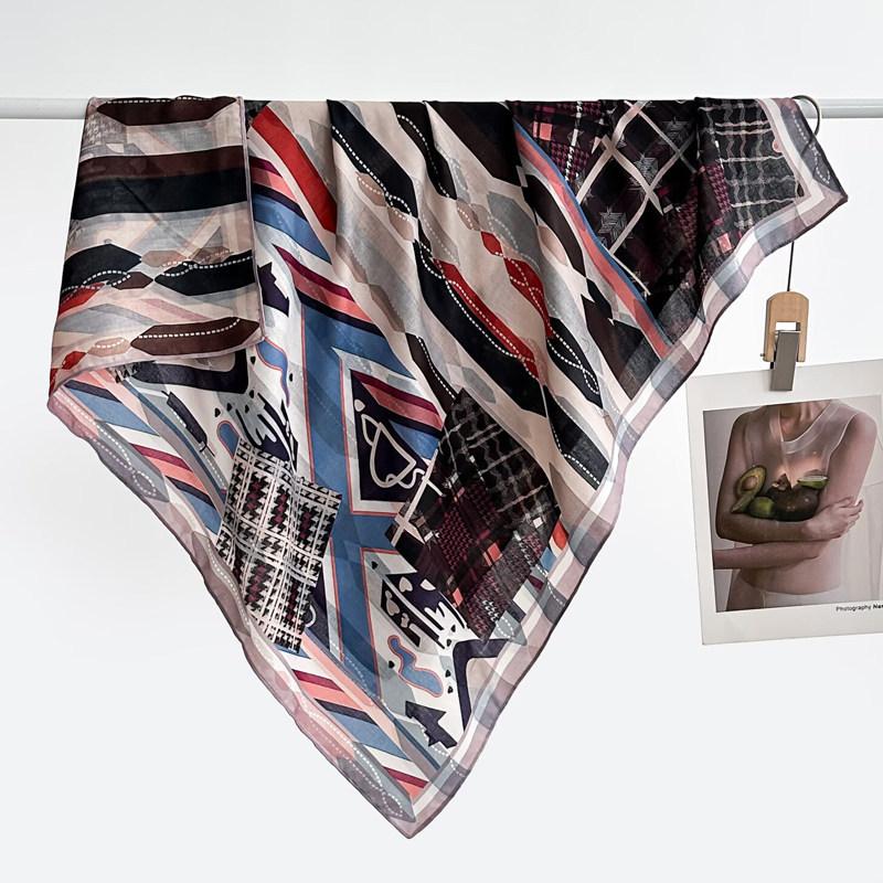 Wasteland wind gradual change color velvet 91 square scarf women's two-color different-faced scarf foreign style fashion silk scarf scarf scarf shawl