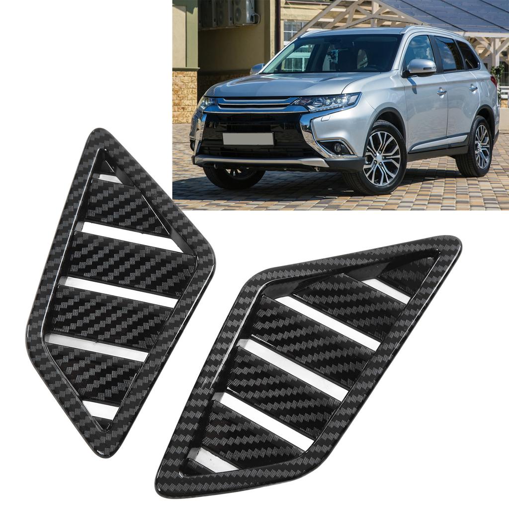 2 шт., передняя верхняя крышка вентиляционного отверстия, накладка из углеродного волокна, розетка для кондиционера на приборной панели для Mitsubishi Outlander