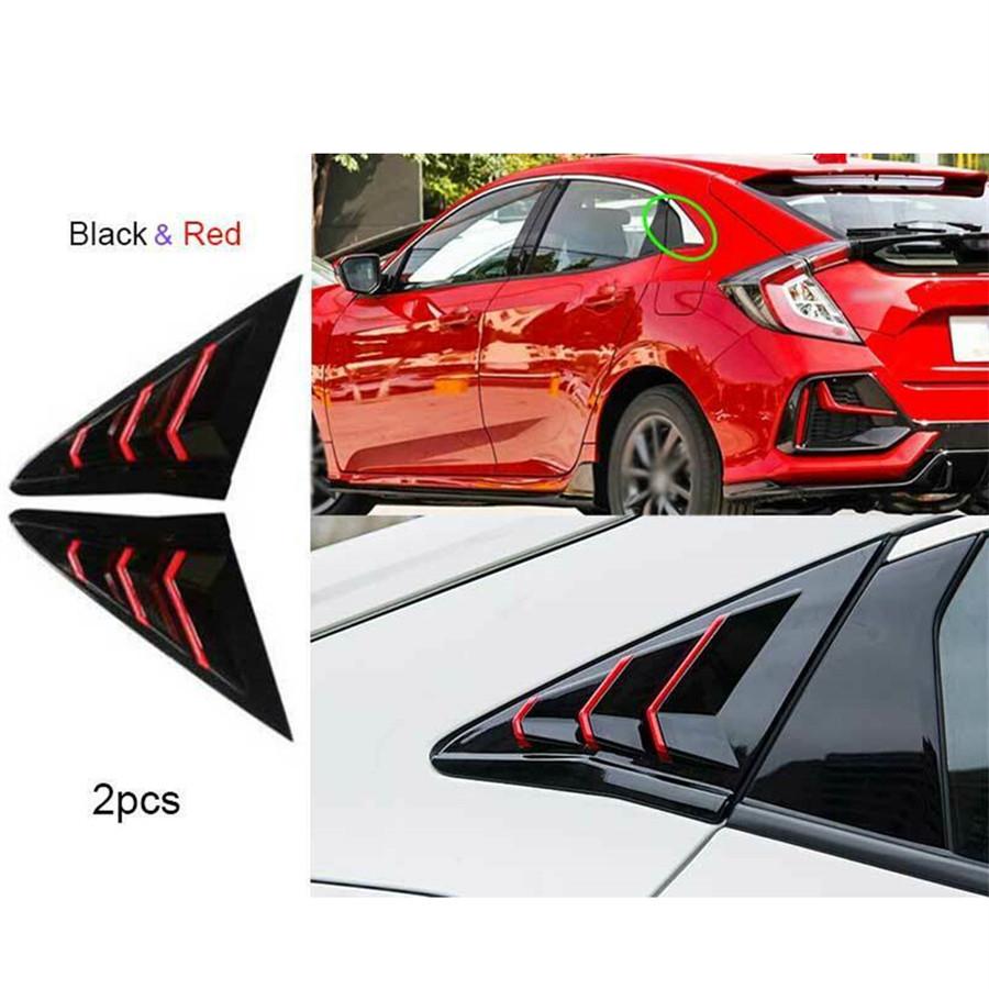 Для Honda Civic Хэтчбек 2016-2021 Задняя Боковая Вентиляционная Решетка Крышка Черный+Красный