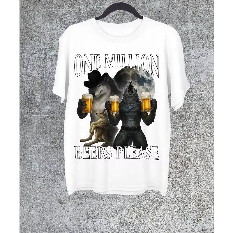 One Million Beers Please Graphic Tshirt Unisex Unisex Drinking Lover Soft Cotton Short Sleeve Daily Casual Street Tops