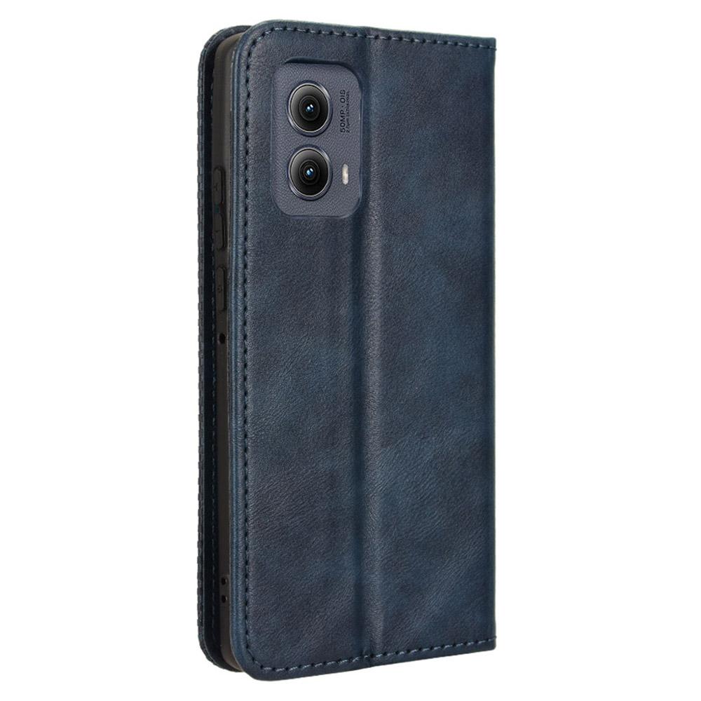 For Motorola Edge (2024) 5G Wallet Case Retro PU Leather Stand Phone Cover