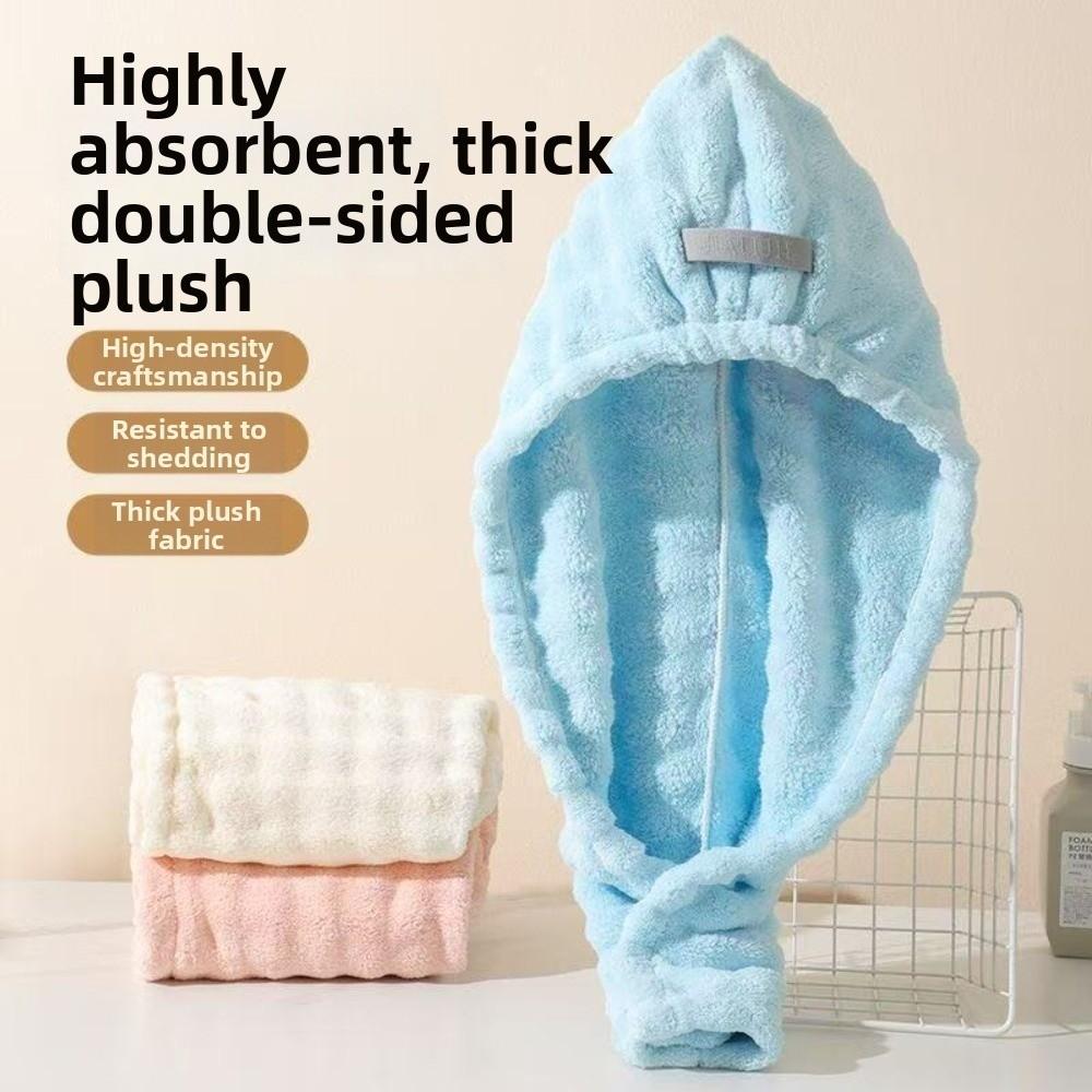 Thickened Hair Drying Cap Quick-drying Shower Cap Wiping Hair Towel For Women with Long Hair