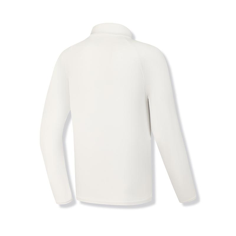 Fila Повседневная футболка с воротником-стойкой на молнии до половины, с длинными рукавами, серия Fitness, мужские топы, цвет Starlight-White A11M511207FWT