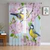 Животные Птицы Цветы Листья Ветки Растения Прозрачные Шторы для Украшения Гостиной Оконные Шторы Кухонные Тюль Вуаль Шторы