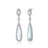 CAOSHI Beautiful Women's Long Dangle Earrings Elegant Light Blue Cubic Zirconia Wedding Romantic Jewelry Dance Party Accessories