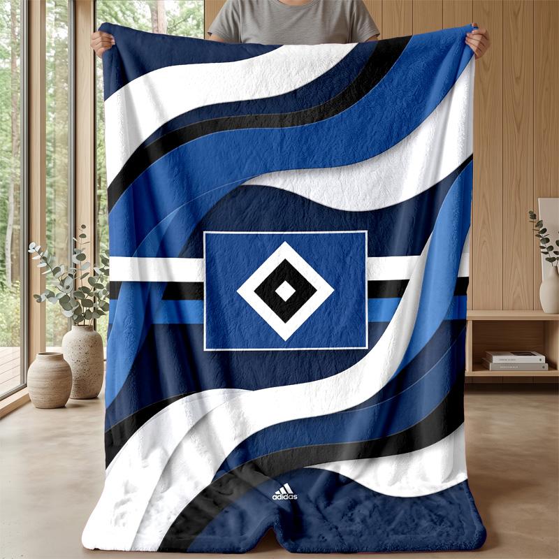 Hamburger SV Football Print Flannel Blanket, Soft Warm Lightweight Throw Blanket for Sofa Bed Camping