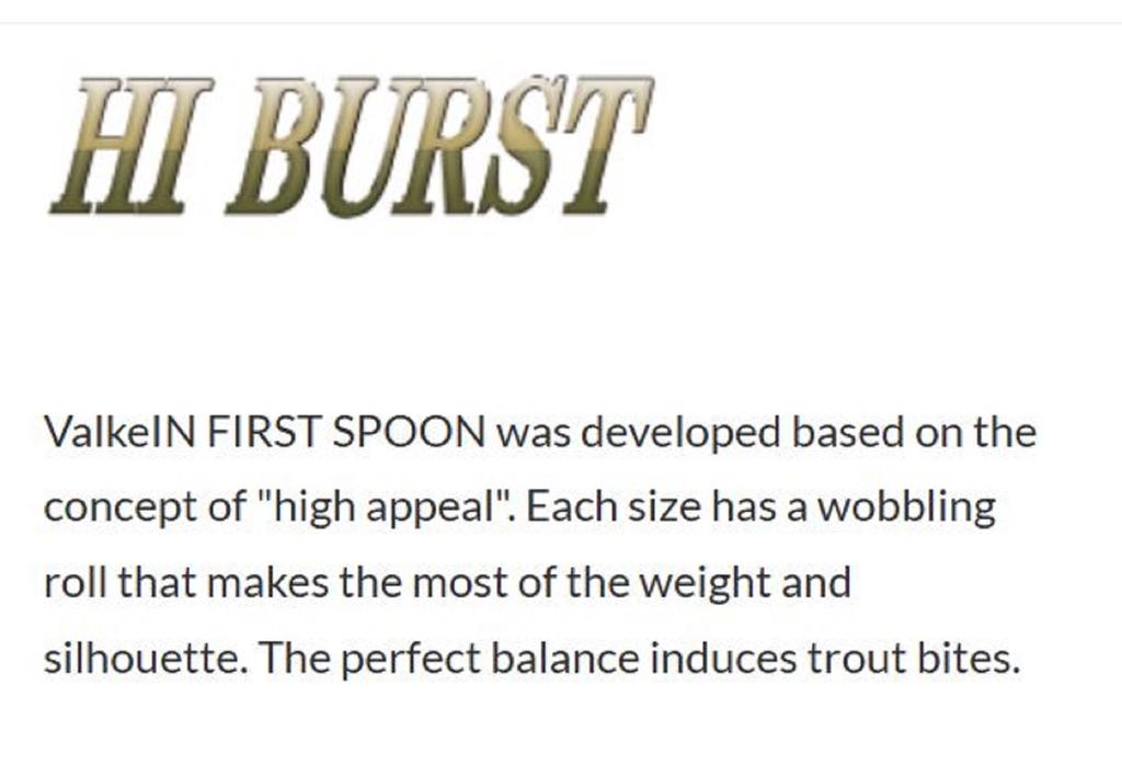 Valkein Колеблющаяся блесна Spoon Hi Burst 1.6 грамма тонущая приманка №68 (6677)