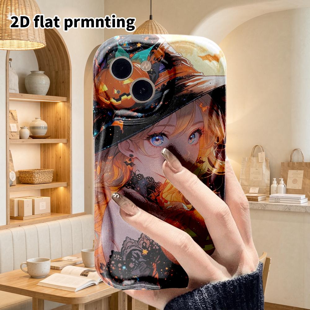 Phone Case: 2D flat design suitable for iPhone 18 17 16 15 14 13 Pro film protective case, couple style, magical girl, Christmas and Halloween gifts