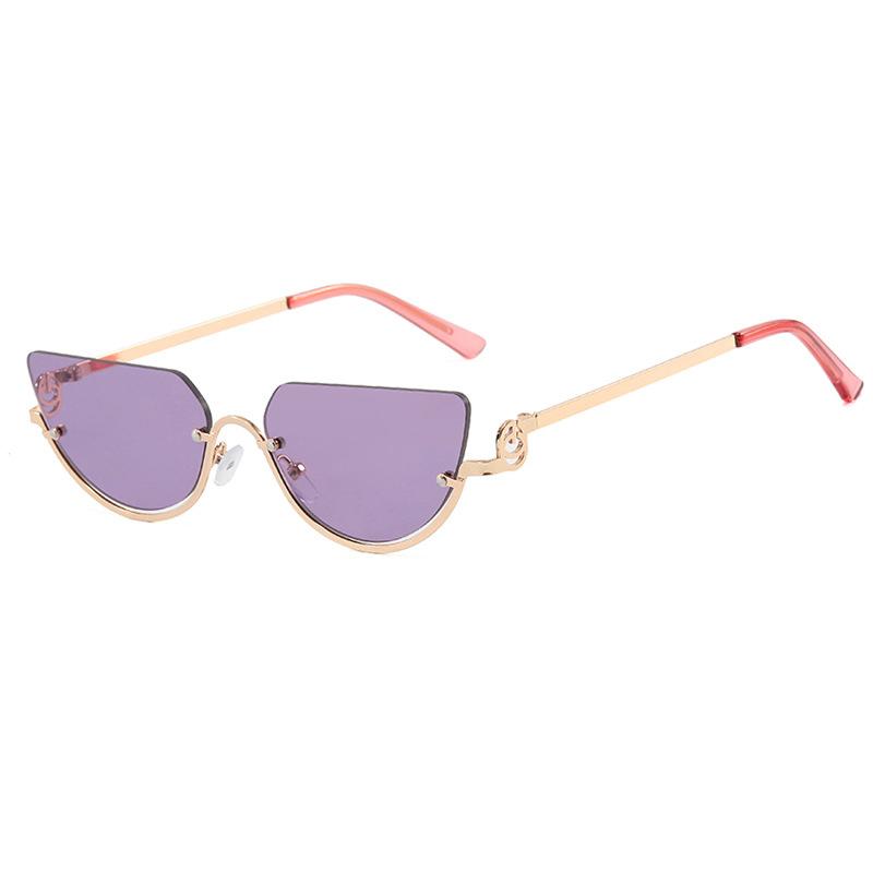 Women Semi-Rimless Sunglasses Luxury Small Size Gradient Sun Glasses Ladies Popular Sunscreen