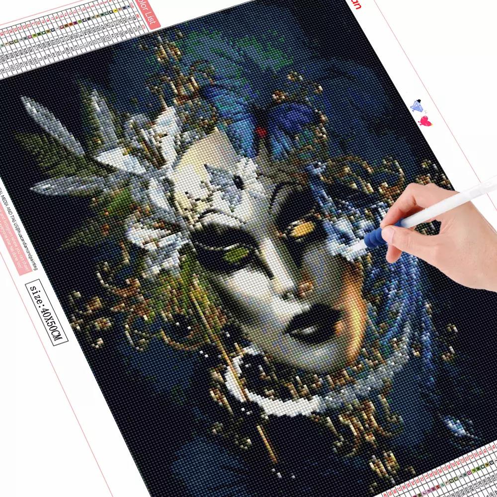 Набор для алмазной живописи, маска, картины из страз, 5D DIY, Алмазная вышивка, вышивка крестиком, портретная мозаика, настенное искусство