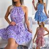 Spring and Summer Casual Ruffles Big Swing Women's Floral Dresses Beach Dresses