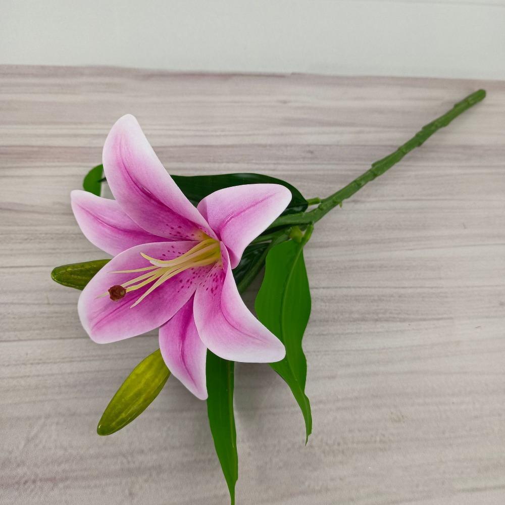 with 1pc Flowers and 2pcs Bud Artificial Lily Flower 36*15cm Fake Flowers  Home Decoration